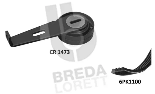 Jeu de courroies trapézoïdales à nervures BREDA LORETT KCA0014