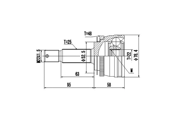 Jeu de joints, arbre de transmission DYNAMATRIX DCV824046