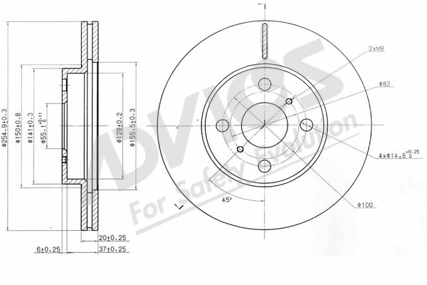 Disque de frein ADVICS-SEA A6F255