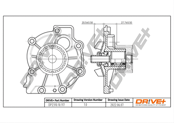 Pompe à eau, refroidissement du moteur Dr!ve+ DP2310.10.117