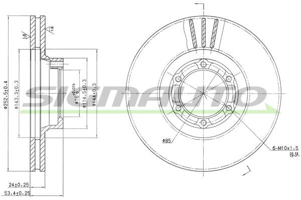 Disque de frein SIGMAUTO DBA160V