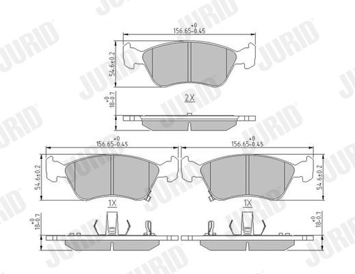 Kit de plaquettes de frein, frein à disque JURID 572400J