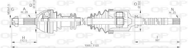 Arbre de transmission OPEN PARTS DRS6175.00