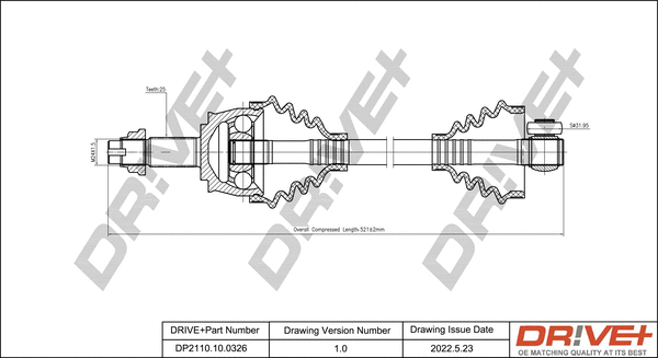 Arbre de transmission Dr!ve+ DP2110.10.0326