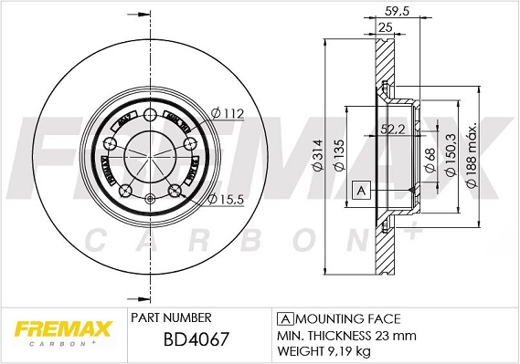 Disque de frein FREMAX BD-4067