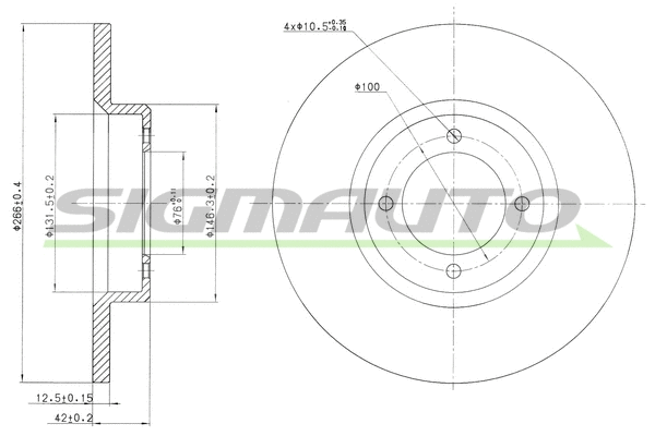 Disque de frein SIGMAUTO DBA527S