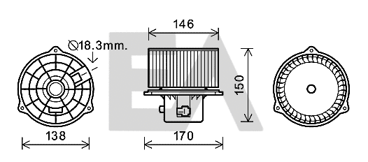 Moteur électrique, pulseur d'air habitacle EACLIMA 42A28028