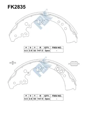 Jeu de mâchoires de frein FBK FK2835