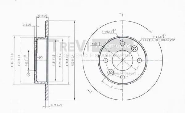 Disque de frein TREVI AUTOMOTIVE BD1007