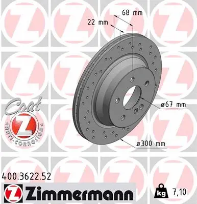 Disque de frein ZIMMERMANN 400.3622.52