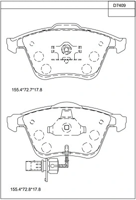 Kit de plaquettes de frein, frein à disque ASIMCO KD7409