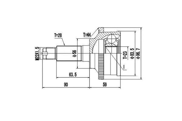 Jeu de joints, arbre de transmission DYNAMATRIX DCV834021