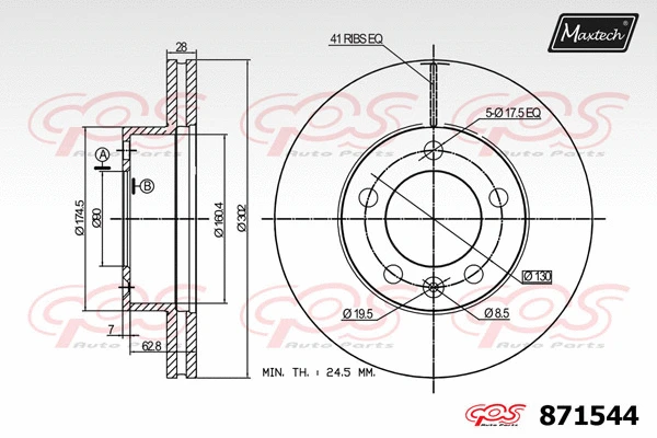 Disque de frein MAXTECH 871544