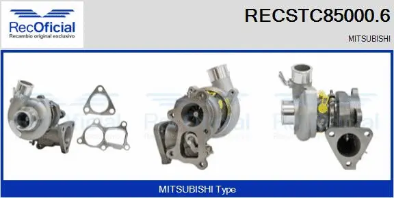 Turbocompresseur, suralimentation RECOFICIAL RECSTC85000.6