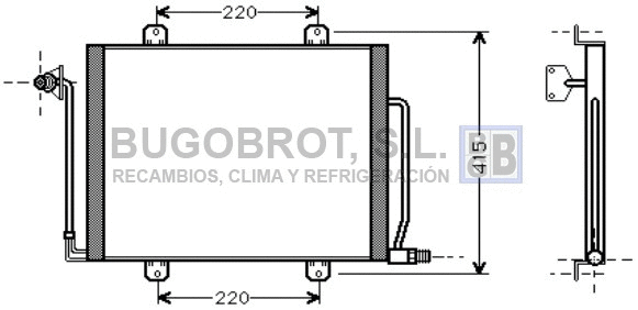 Condenseur, climatisation BUGOBROT 62-RT5194