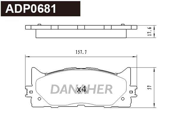 Kit de plaquettes de frein, frein à disque DANAHER ADP0681