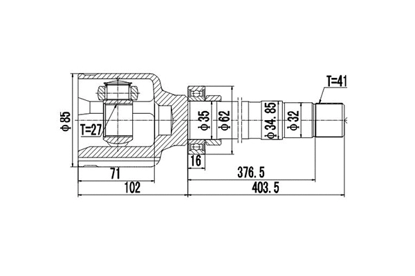 Jeu de joints, arbre de transmission DYNAMATRIX DCV610038