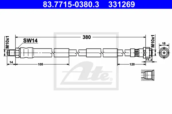 Flexible de frein ATE-APAC 83.7715-0380.3