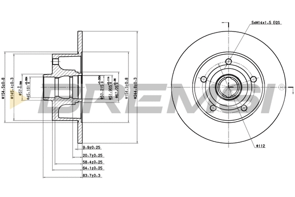 Disque de frein BREMSI CD6830S