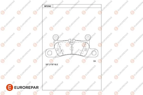 Kit de plaquettes de frein, frein à disque EUROREPAR 1681228280