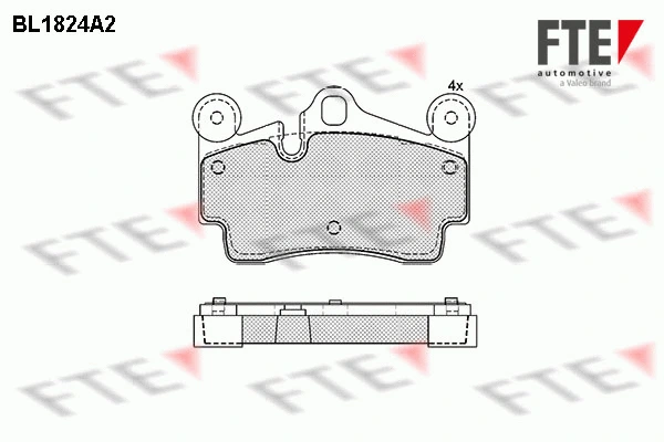 Kit de plaquettes de frein, frein à disque FTE 9010402