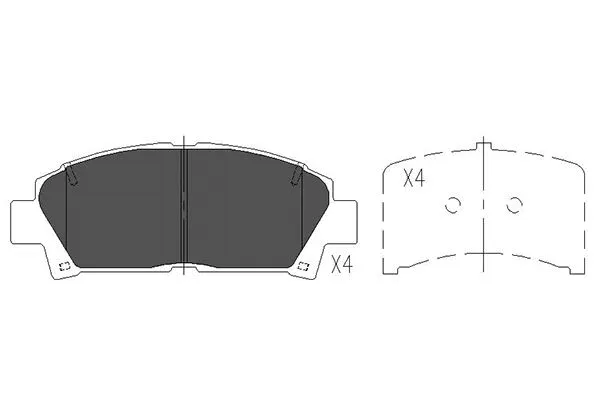 Kit de plaquettes de frein, frein à disque KAVO PARTS KBP-9110