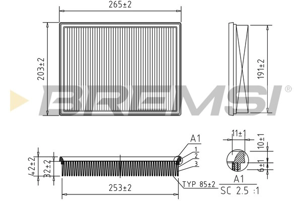 Filtre à air BREMSI FA0400