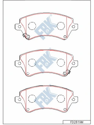 Kit de plaquettes de frein, frein à disque FBK FD2819M