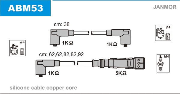 Kit de câbles d'allumage JANMOR ABM53
