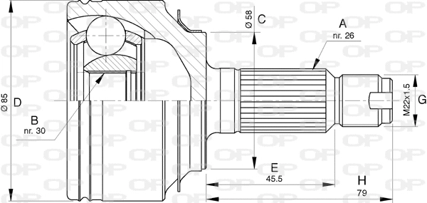 Jeu de joints, arbre de transmission OPEN PARTS CVJ5774.10