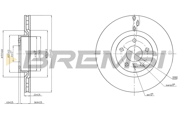 Disque de frein BREMSI CD8329V