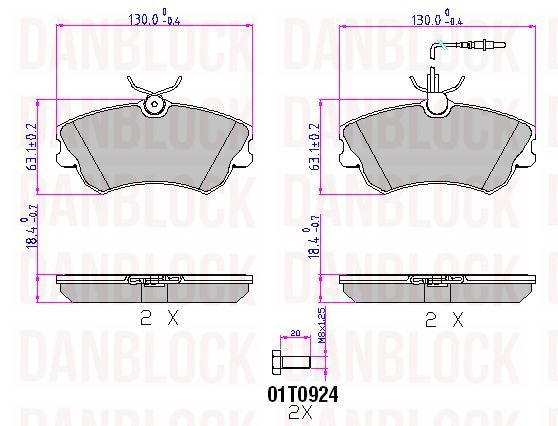 Kit de plaquettes de frein, frein à disque DANBLOCK DB 510356