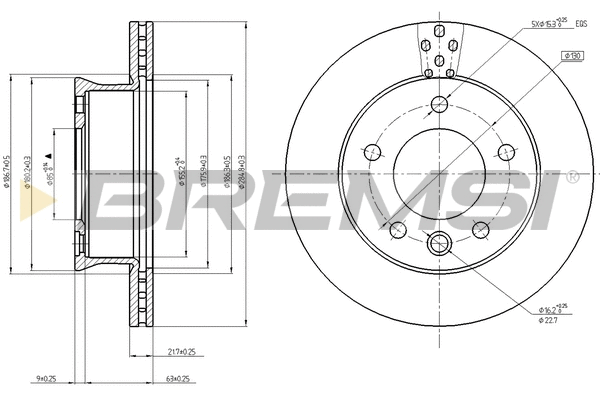 Disque de frein BREMSI CD5361V