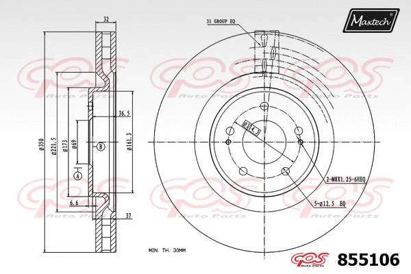 Disque de frein MAXTECH 855106
