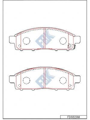 Kit de plaquettes de frein, frein à disque FBK FD6829M