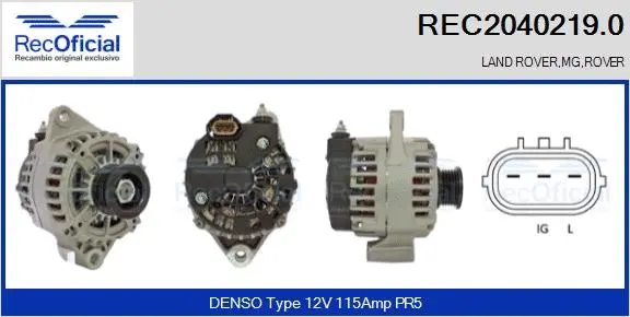 Alternateur RECOFICIAL REC2040219.0