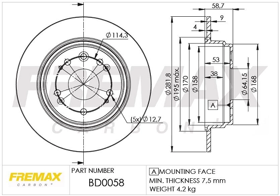 Disque de frein FREMAX BD-0058