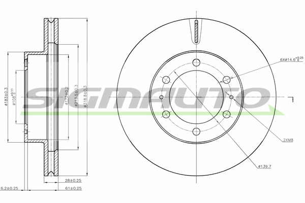 Disque de frein SIGMAUTO DBC475V
