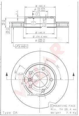 Disque de frein VILLAR 628.2000