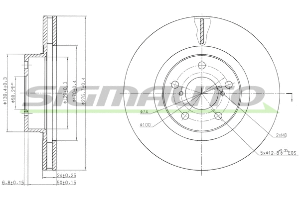 Disque de frein SIGMAUTO DBA679V