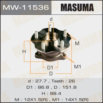 Kit de roulements de roue MASUMA MW-11536