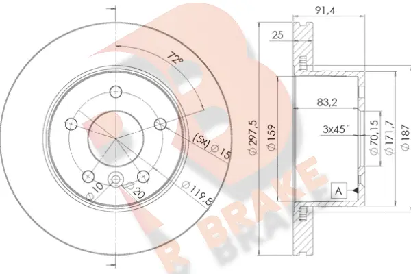 Disque de frein R BRAKE 78RBD10380