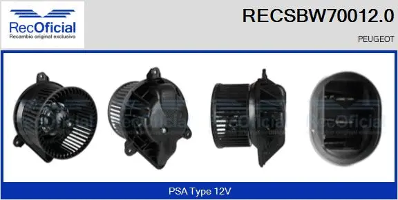 Pulseur d'air habitacle RECOFICIAL RECSBW70012.0