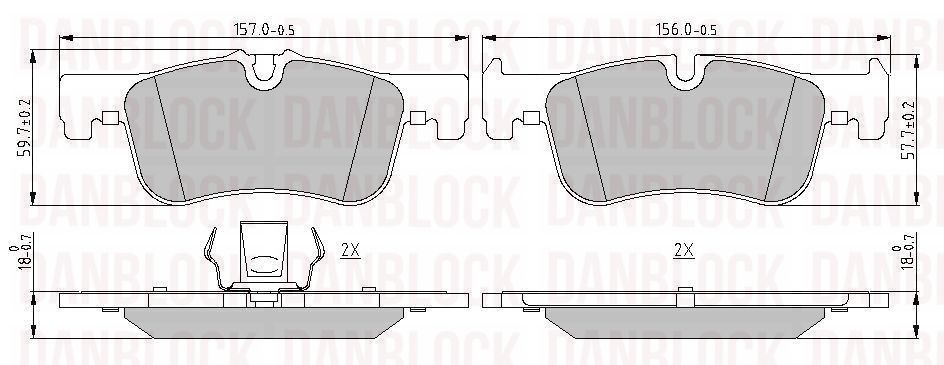 Kit de plaquettes de frein, frein à disque DANBLOCK DB 510982