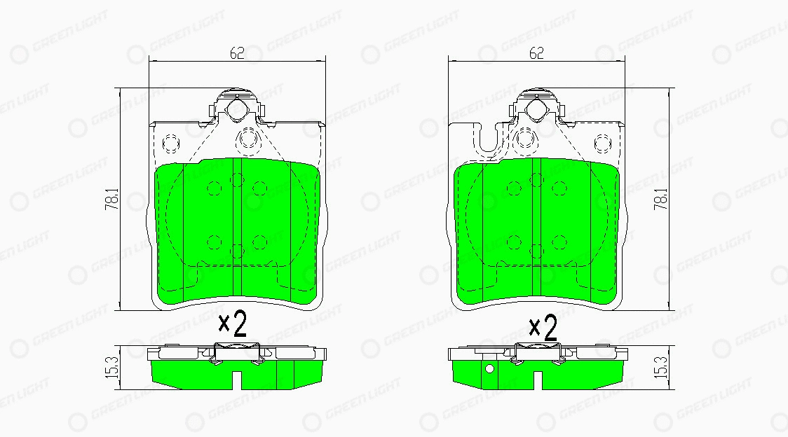 Kit de plaquettes de frein, frein à disque Automotive Adriado GLBP0232