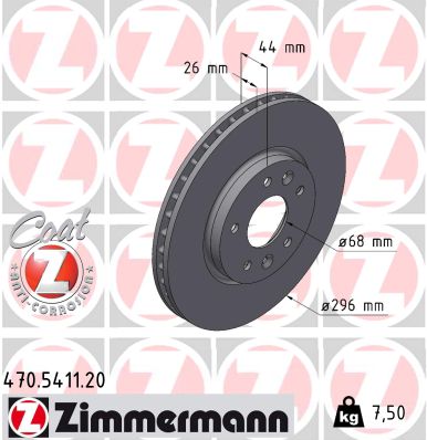Disque de frein ZIMMERMANN 470.5411.20