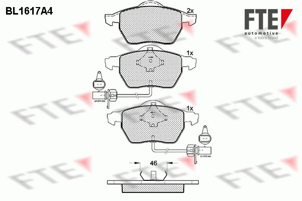 Kit de plaquettes de frein, frein à disque FTE 9010251