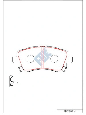 Kit de plaquettes de frein, frein à disque FBK FD7801M