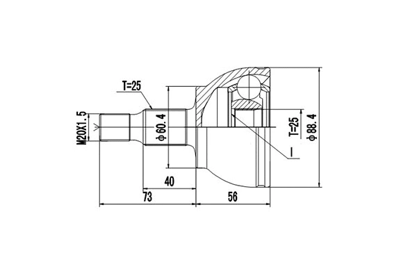 Jeu de joints, arbre de transmission DYNAMATRIX DCV899037