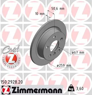 Disque de frein ZIMMERMANN 150.2928.20